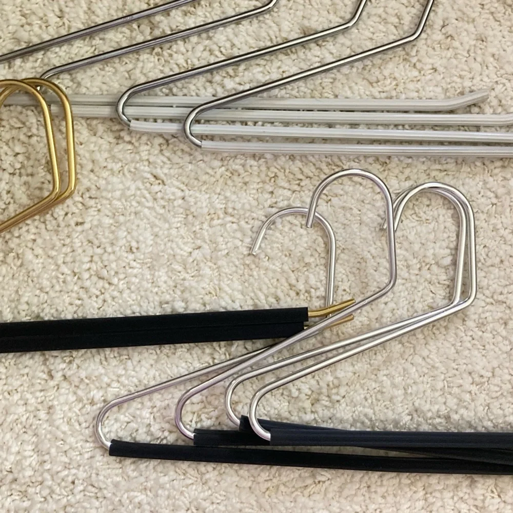 10 Chrome metal pant hangers
